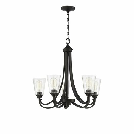 CRAFTMADE Grace 5 Light Chandelier in Espresso Clear seeded Glass 41925-EsP-Cs